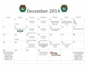 Library Calendar - Dec 14