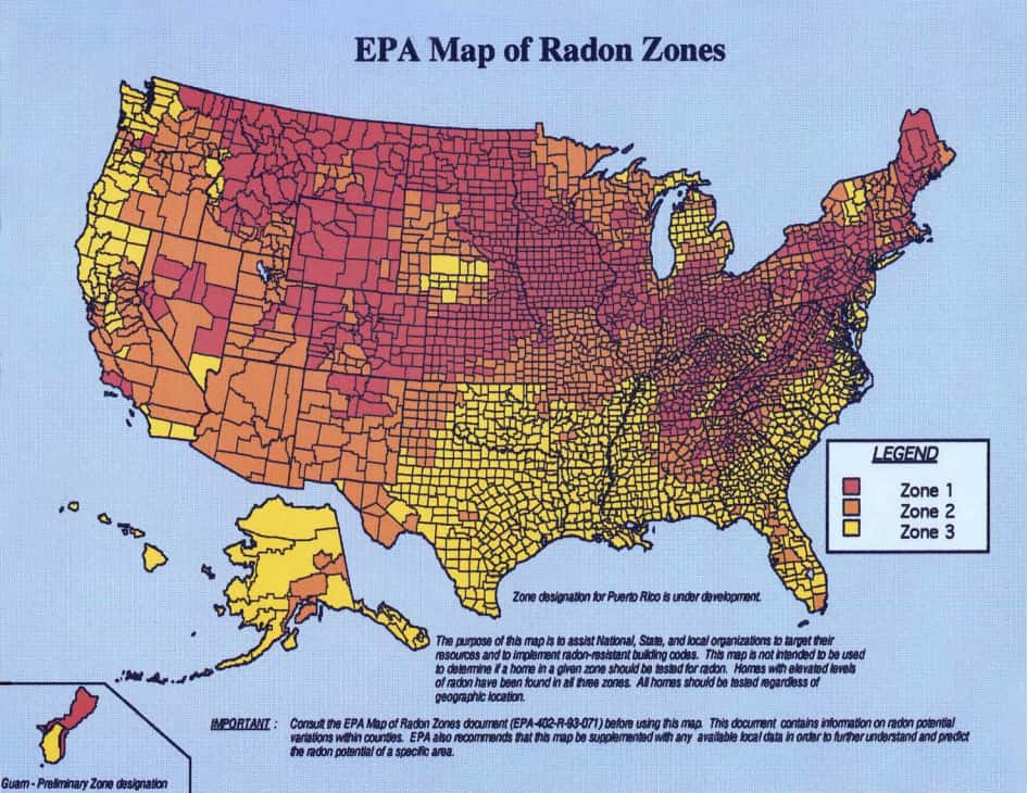 Radon Map EPA