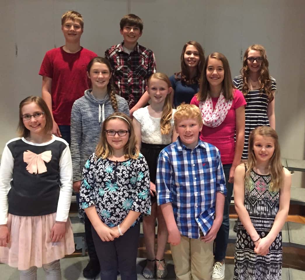 Poetry winners (left to right): back row: Isaiah Gritters, Bryant Agre, Sierra White, Zara Pippel middle row: Luci Laidlaw, Kyra Blauw, Abigail Gosselink front row: M’lynn De Ronde, Faith Vandenberg, Drew Van Kooten, Jovi Vander Beek Not pictured: Tess Paulsen, Hayley Hanson, Abby Ambrosan, Kennedy Landgrebe, Mandolin Holmes