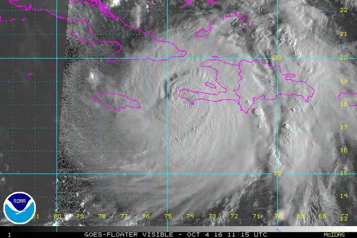 Hurricane Matthew hit western Haiti directly as a Category 4 storm