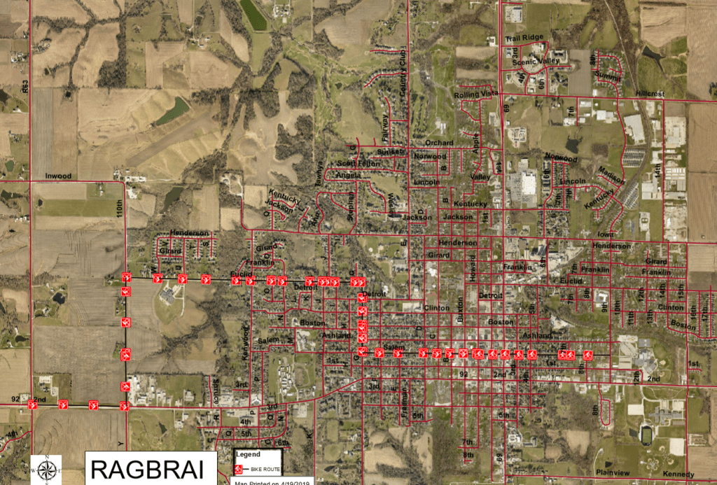 RAGBRAI Route and Campgrounds Map Released KNIA KRLS Radio The One