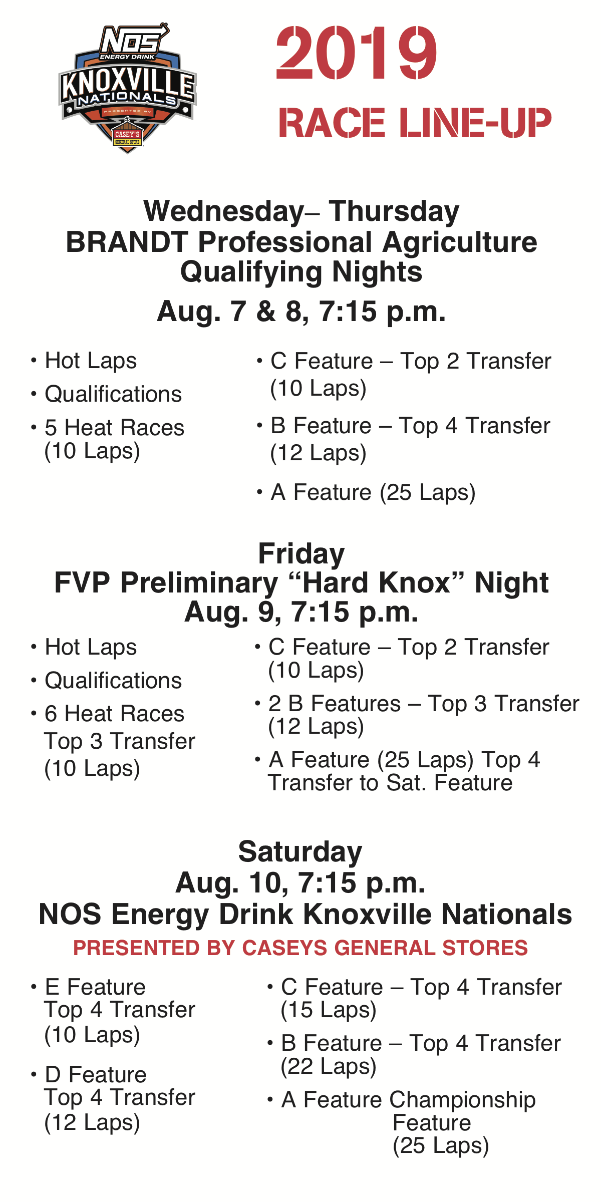 Knoxville Nationals KNIA KRLS Radio The One to Count On