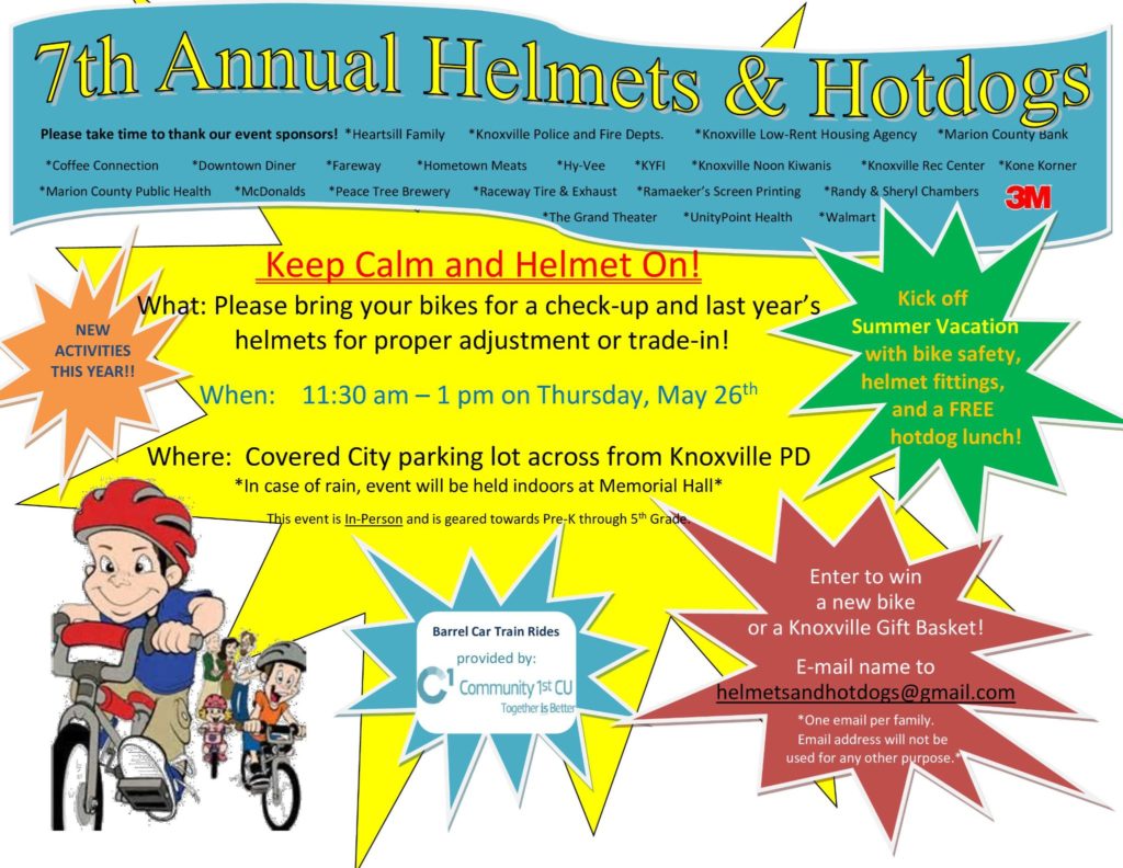 Knoxville Police to Hold Helmets and Hotdogs - Vimarsana News