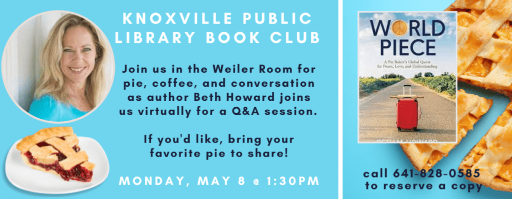 Pie and Conversation with Author Beth Howard at Knoxville Library - Vimarsana News