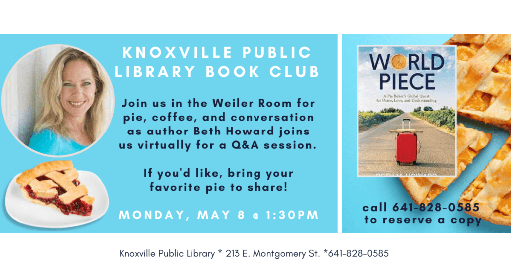 Pie and Conversation with Author Beth Howard at Knoxville Library - Vimarsana News