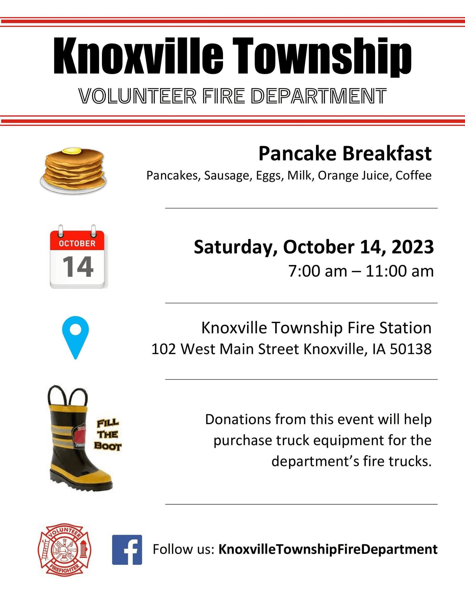 firefighter pancake breakfast flyer