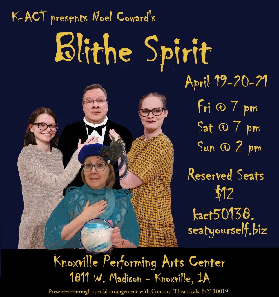 Knoxville Community Theater's Production of Blithe Spirit Opens Tonight | KNIA KRLS Radio - Vimarsana News