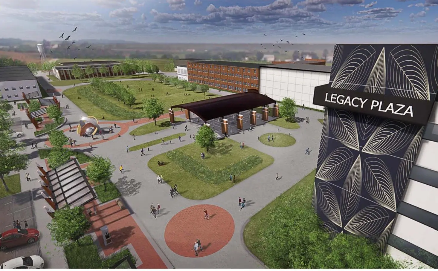 newtonlegacyplazagreenspaceaerial