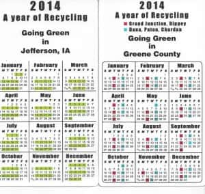 recycling schedules