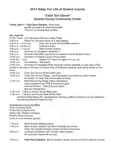 2014 GC Relay for Life Events