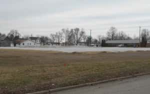 A view of the current state of the Hy-Vee site from the intersection of North Wilson and Adams streets