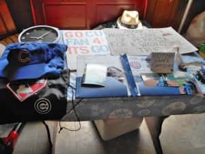 memorabilia from the Cubs game