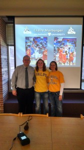 Claire with parents Dan and Elizabeth will play for Valparaiso next year.