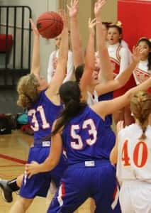 Grace Marburger hopes to be back in the lineup tonight for the 5th ranked Jayettes when they visit the Roundhouse in Huxley tonight.