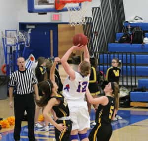 Perry's Claire Marburger scored 24 points in pushing Perry to their 9th straight win Tuesday night.