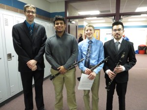 Band Director Brandon Weeks, Jorge Soto, Morgan Holmstrom & Edwardo Medina