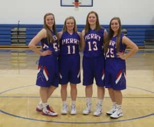 Perry seniors Amy Marckres, Maggie Lowe, Claire Marburger and Erica Tenold will be honored during senior night festivities tonight.