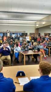 It was a full house at the Brady LIbrary Wednesday for Will Whiton's National Signing Day.