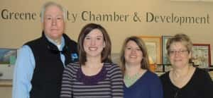 (L-R):  John Brunow, Omega Sang, Nikki Uebel and Tori Riley (photo courtesy of Greene County Chamber)