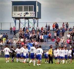 Perry celebrates with their fans following Thursdays post season win.