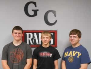 (L-R): Austin Wailes, Ben Bravard and Brian Rasmussen will be helping with the FFA plant sale