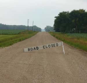 Road closed north of Highway 30 on Mulberry
