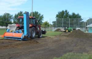 Renovating the baseball field