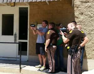 Jefferson Police Officers getting trained on Lidar Radar. Photo courtesy of Chief Dave Morlan