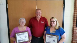 Guthrie County LEPC Chair Ginny Renslow, Adair & Guthrie County Emergency Management Coordinator Bob Kempf and Adair County LEPC Chair Stephanie Claussen pose with their awards. 