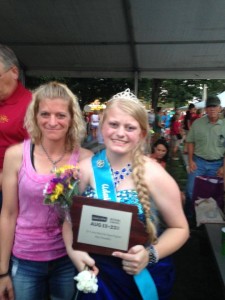 Adair County Fair Queen Shelby Soper posing with her Miss Personality award. 