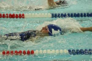 Perry's Vivian Gonzalez in action at the Rec Center.  Photo courtesy of Jean Dowd.