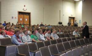 Grassley speaks to students