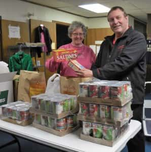 Diane Blackmer (left) and Raccoon Valley Radio's Doug Rieder (right)