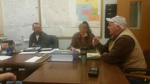 Guthrie County businessman Randy Sparks (right) makes his point to the Board of Supervisors Thursday