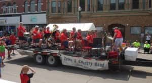 Town and Country Band's float in Bell Tower Festival parade