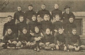 Buck Shaw (top row, center) poses with 1917 Stuart High School football team. 
