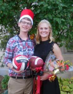 Greene Co homecoming king Michael Kennedy (left) and queen Olivia Hansen (right)