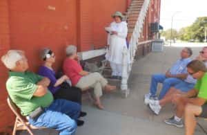 Jean Van Gilder (middle) portraying Spring Lake Park