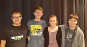 (L-R): Noah Von Stein, Michael Kennedy, Kenna Marquardt and Jacob Hanson. Photo courtesy of David Heupel