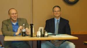 Rep. Baltimore (left) and Sen. Behn (right) at forum in Jefferson in 2015