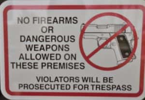 Sign that's posted to each entrance to the courthouse