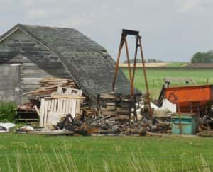 Shed burned down in Cooper