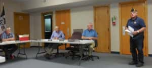 American Legion Post Commander Jim Andrew (right) presenting to Jefferson City Council in May