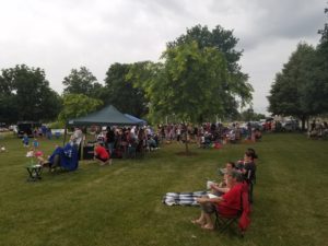 The Friday Fest crowd, unafraid of a little rain