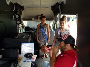 The Fair Queen and Princess talk live on air with Raccoon Valley Radio's Kevin Waters