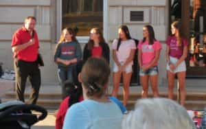 High school girls' swimming team. Greene County shares with Boone