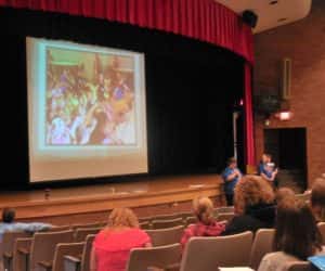 Jefferson Library Director Jane Millard sharing a program with teachers