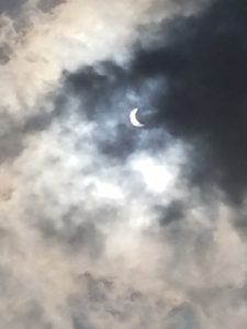 Even through cloud cover, the total solar eclipse could be seen from Perry