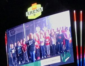 Students performing at Iowa Wild game. Photo courtesy of GC Schools