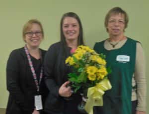 (L-R): former DAISY recipient and nominator Sarah Borgesen, current DAISY recipient Kelsey Stumbo and Ann Frederick
